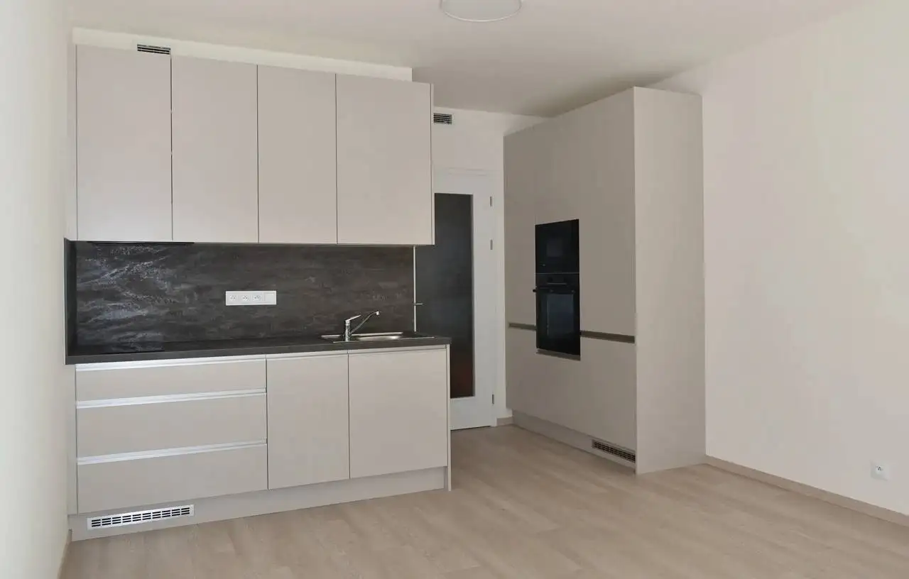 Moderní byt 1+kk s vlastním zahradou v Hloubětíně